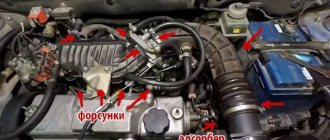 места подсоса воздуха