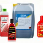 Variety of brands of hot wax for cars